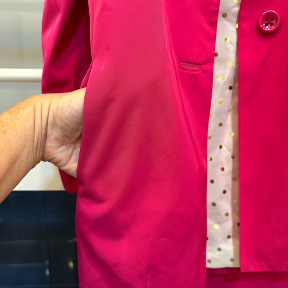 Girls Pink 💗KateSpade Size 7 Trench/Skirt Set!🤩Large Bow Button Down Jacket🎀 - Picture 5 of 6